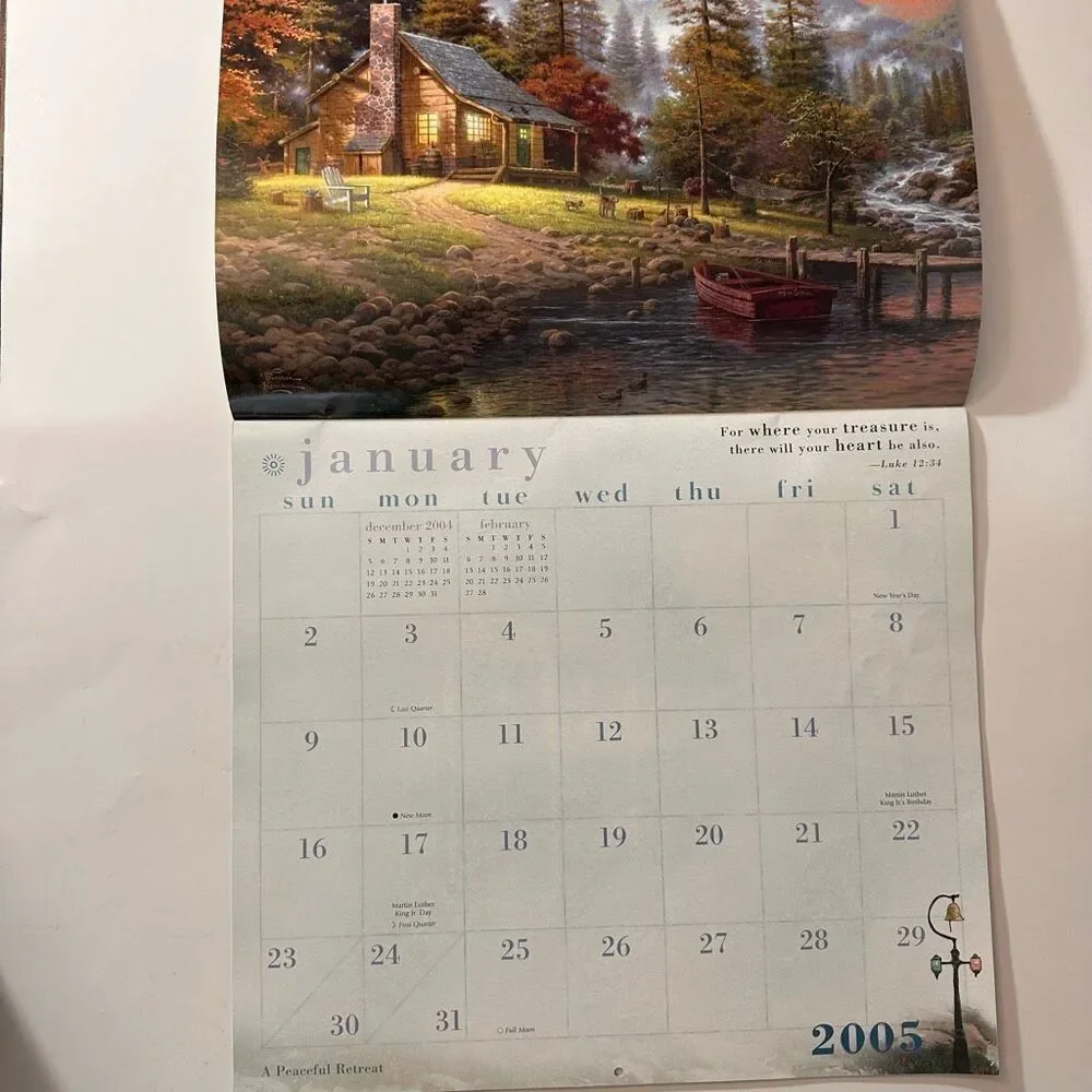 Thomas Kinkade Painter of Light Calendar with Scripture 2005 Wall Calendar